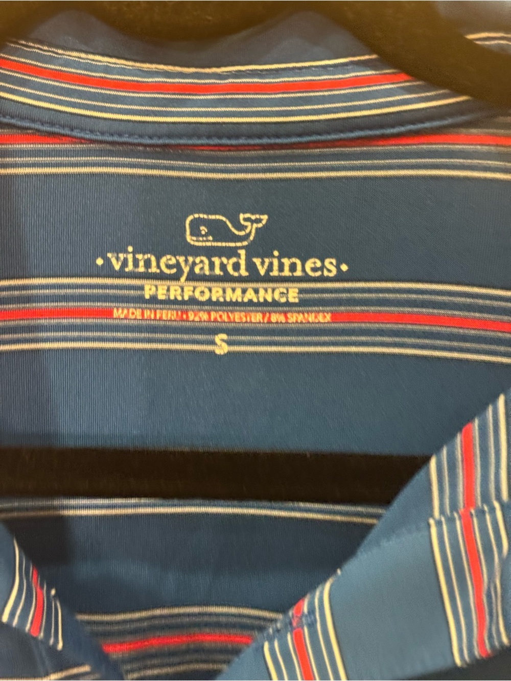 Vineyard Vines Men’s Blue Striped Performance Polo size S - Picture 4 of 6